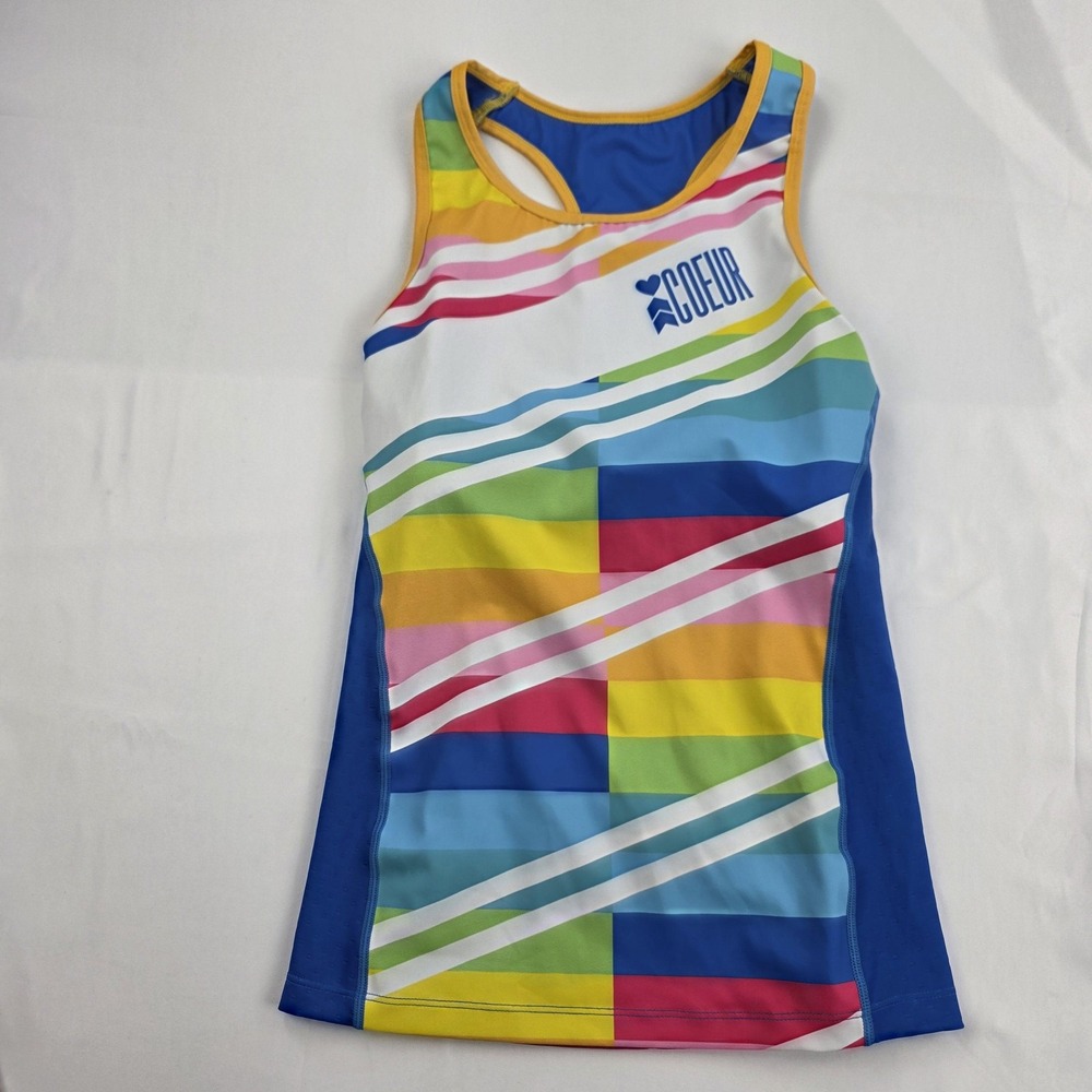 Coeur Tank Top Womens Medium Multicolor Colorblock Cycling Jersey Athletic
